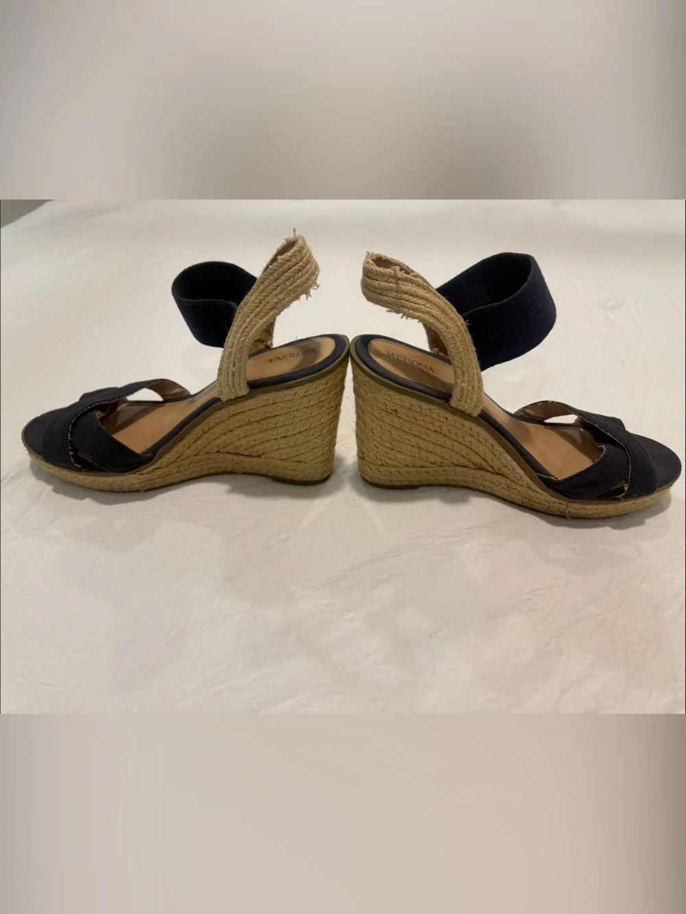 Merona Navy Espadrille Wedge Sandals with Braided Ankle Strap